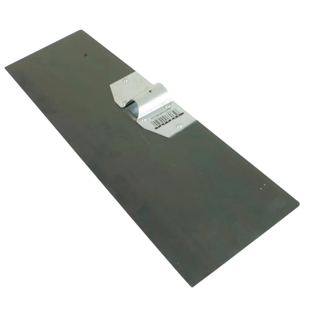 Musta suorakulmainen petkele edma 500 mm drywall taping knife hopeisella metallikahvalla ja säädettävällä klipsillä sopii max leveydelle