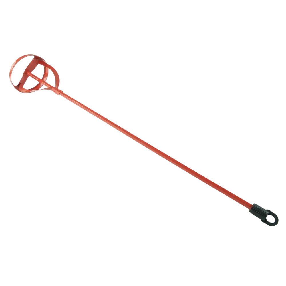 Punainen procat metallinen maalinsekoitin 100 x 600 mm metallista pitkäkahvainen sekoitustyökalu mustalla kahvalla