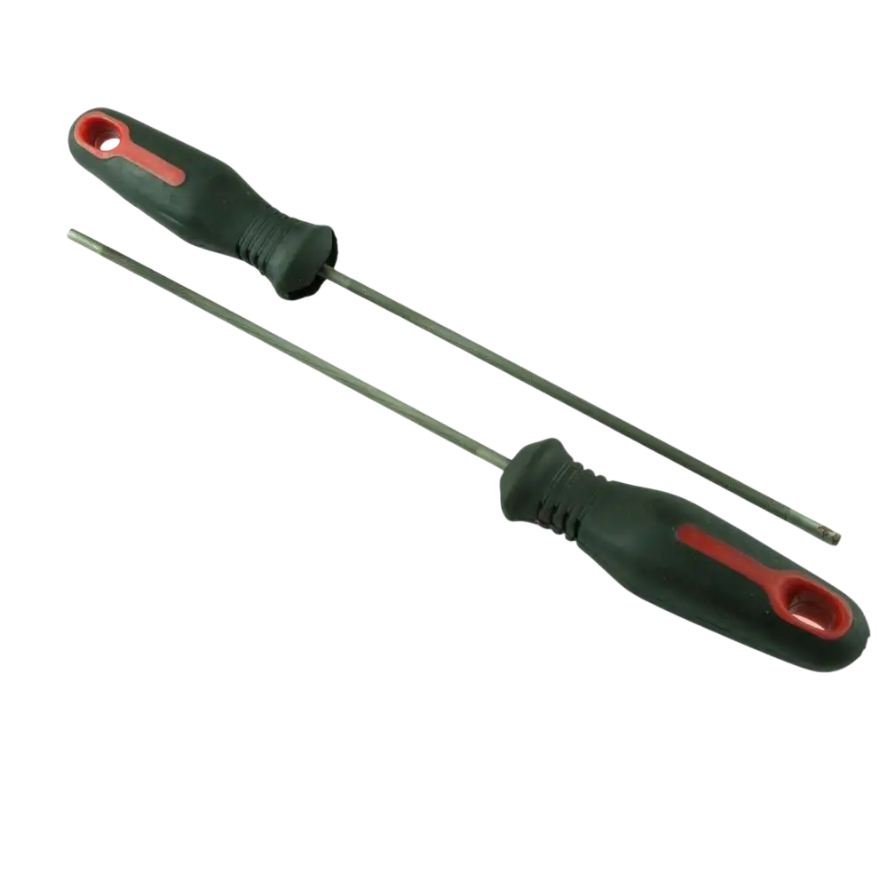 Procat moottorisahaviila 4.8 mm kumikahvalla musta ja punainen ergonominen ruuvitaltta säilytä viilat kuivassa