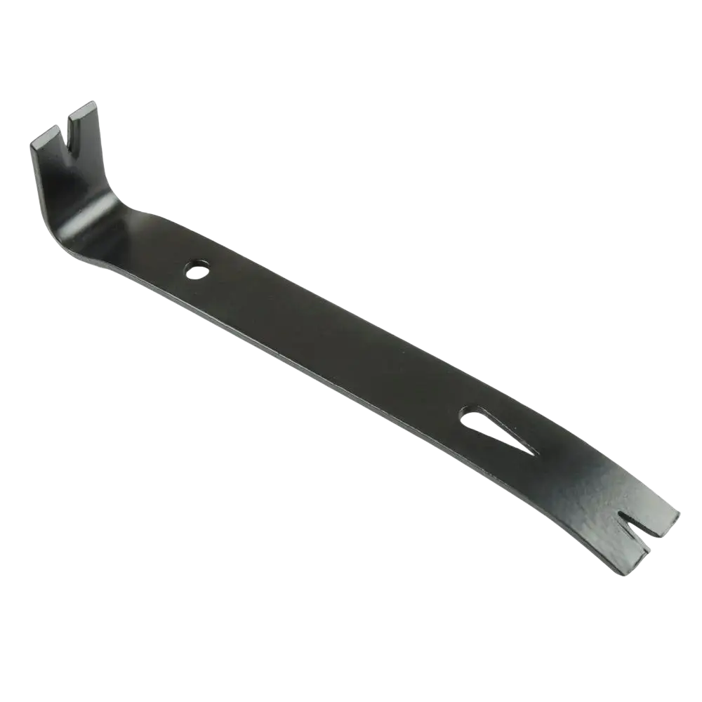 Musta metallinen procat sorkkarauta mini 18 cm kaarevalla kahvalla ja kahdella lovitetulla päällä naulan vetoon ja purkuun