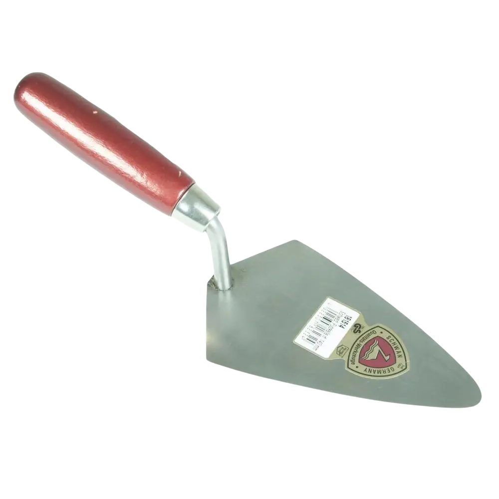 Punakahvainen putskauha schwan inox 140 mm ruostumattomasta teräksestä metallisella terällä ja schneider germany logolla