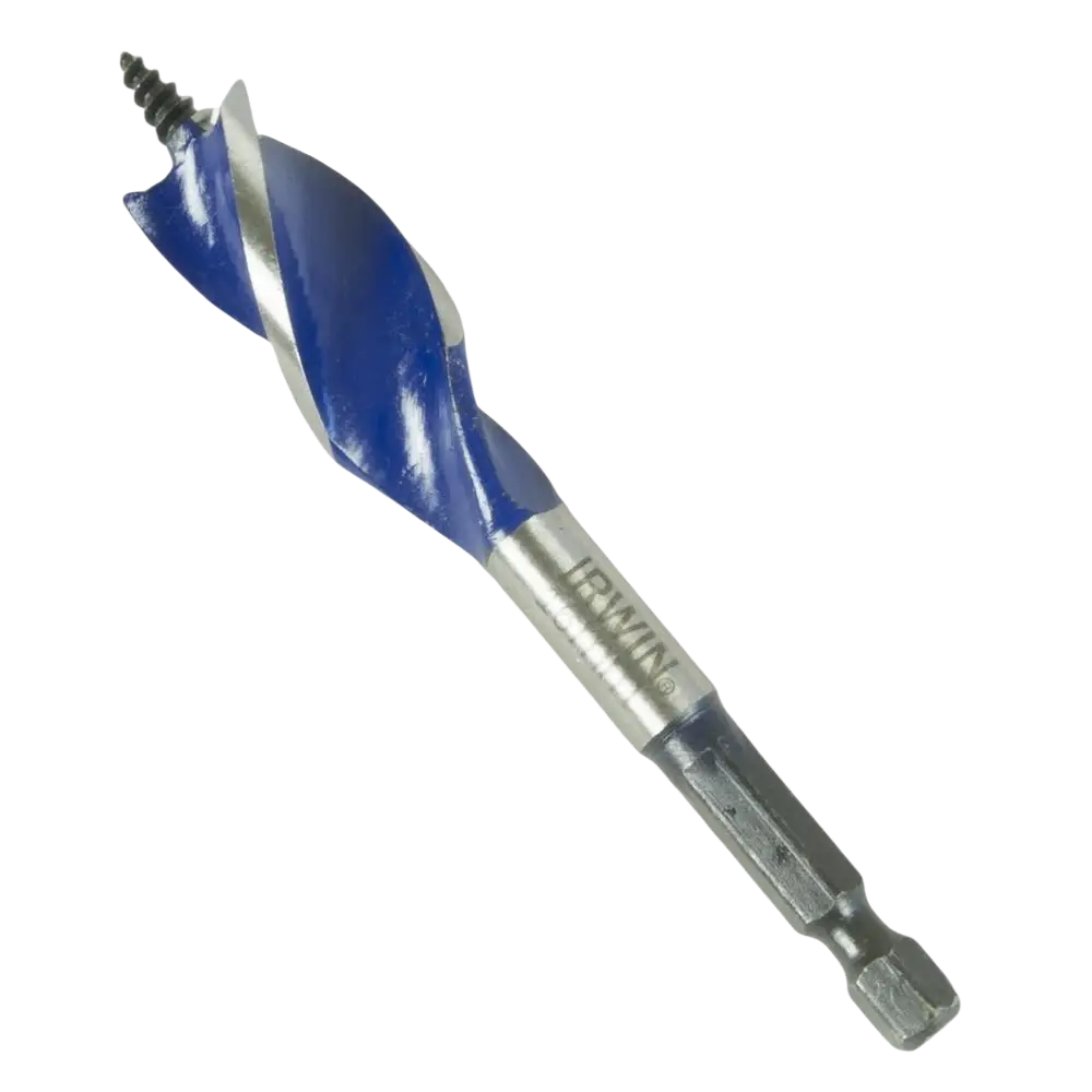 Sininen ja hopeinen puupora groove 6x speedbor 16 mm 4 tuumaa teräksinen puunreikien poranterä kiertokuvioilla