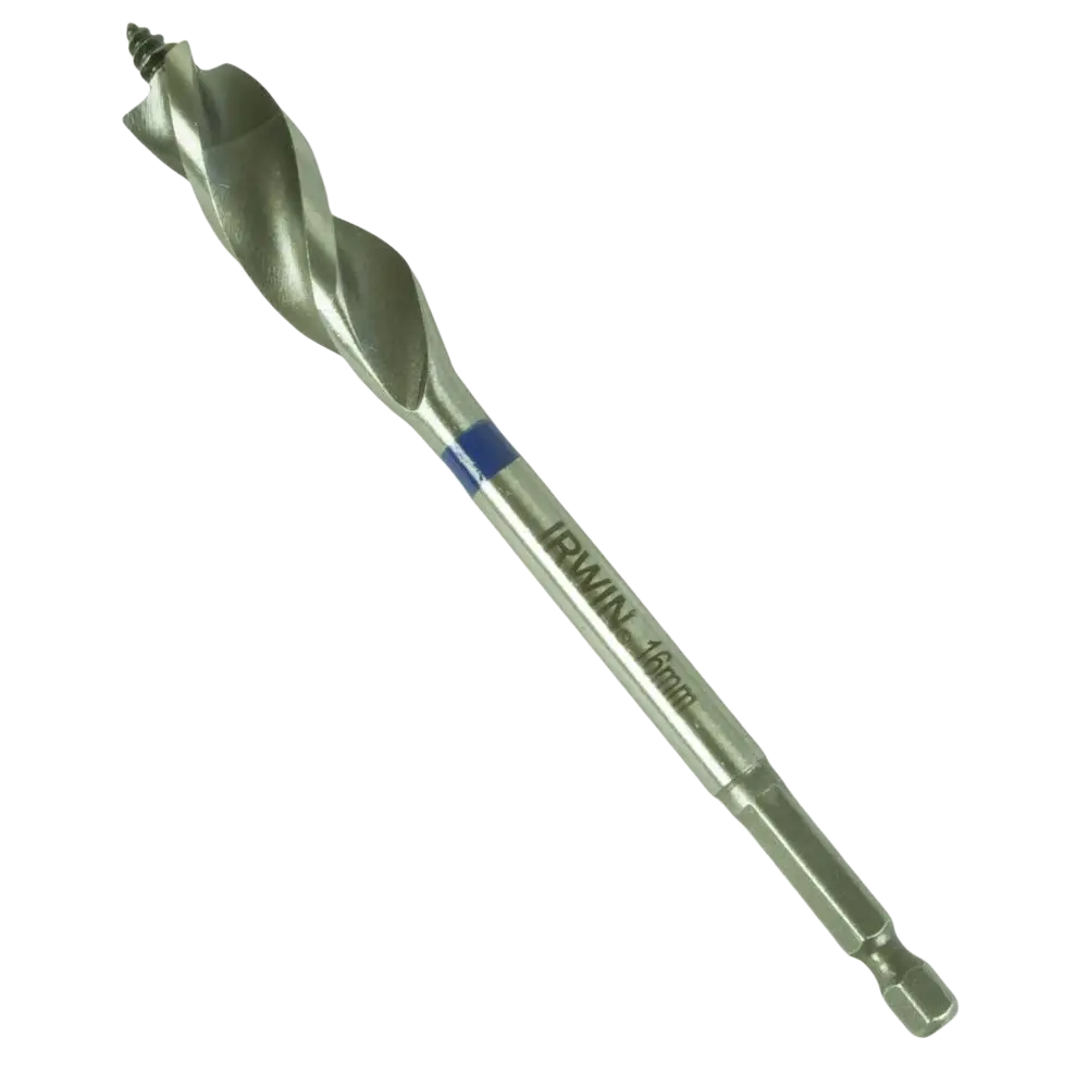 Puupora irwin power 16 mm metallinen naulaiselle puulle tarkoitettu poranterä kierreportaalla ja kuusikulmaisella varrella