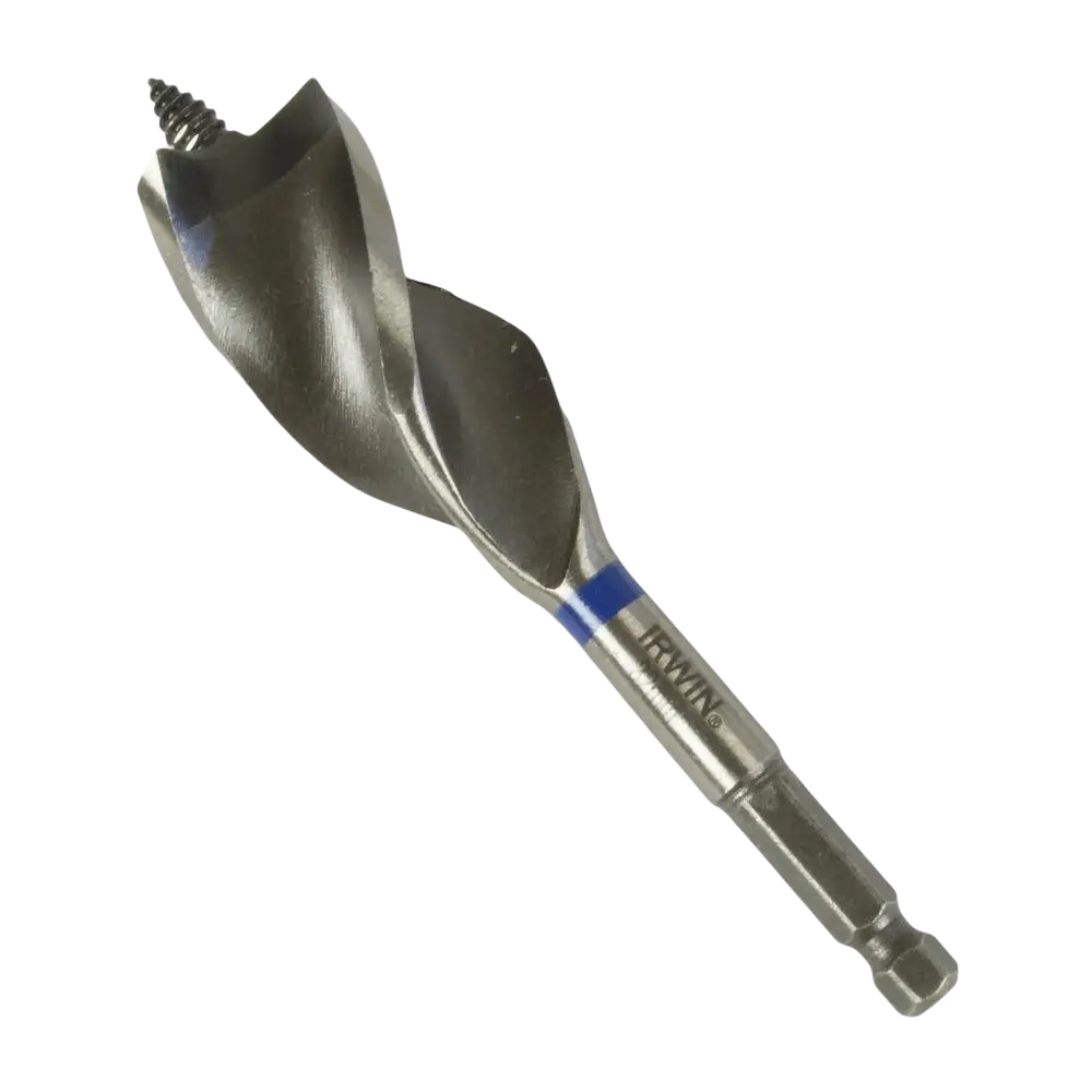 Irwin power 32 mm metallinen puupora irwin power spiraalilieriöllä ja kuusikulmaisella kiinnitysvarrella naulaiselle puulle