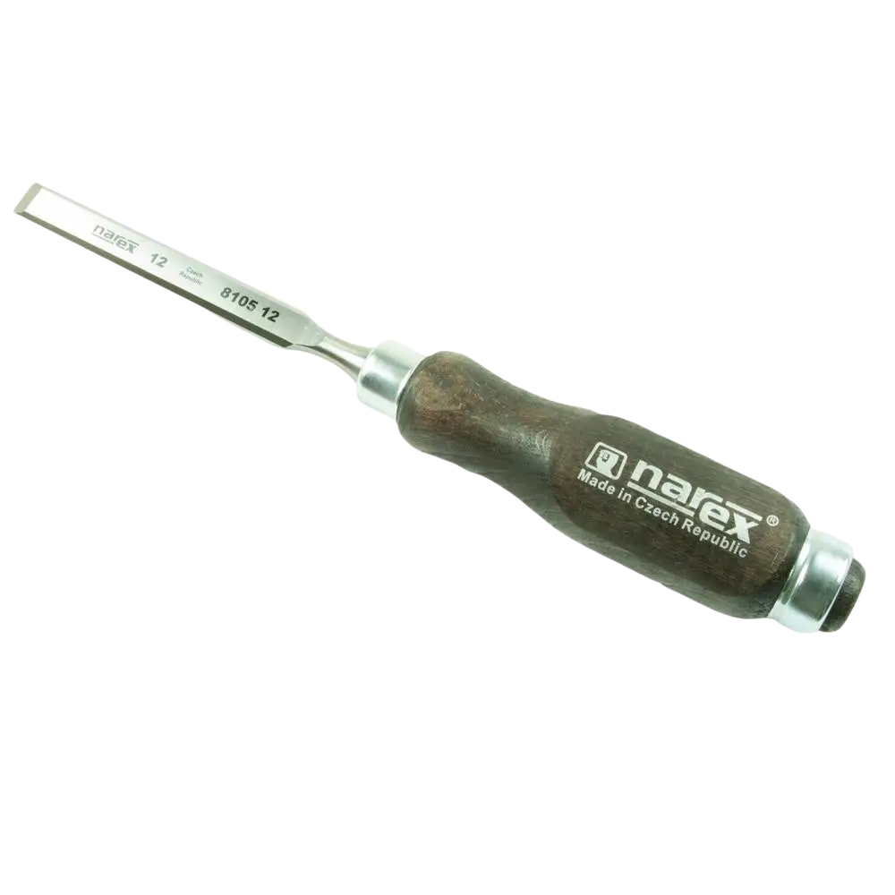 Puutaltta narex pro 12 mm tummanruskaisella puisella kahvalla ja metallisella terällä marked line profi puutaltta