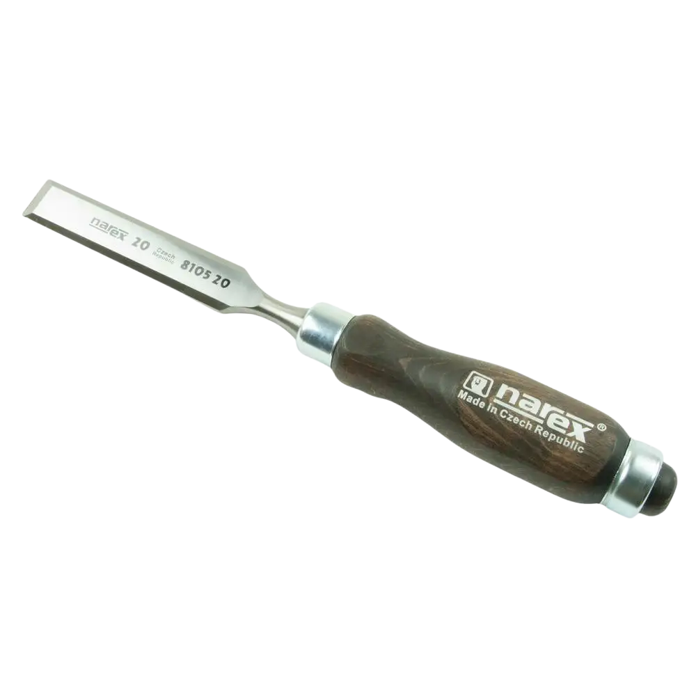 Puutaltta narex pro 20 mm tummanruskealla puisella kahvalla ja kiillotetulla teräksisellä terällä line profi puutaltta