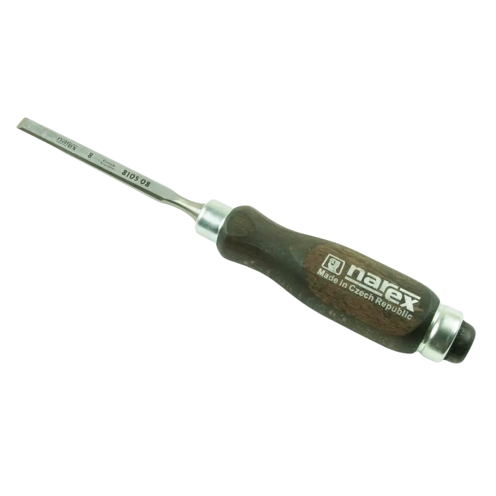 Puutaltta narex pro 8 mm metalliterällä ja tummanruskealla puukahvalla narex wood line -sarjasta