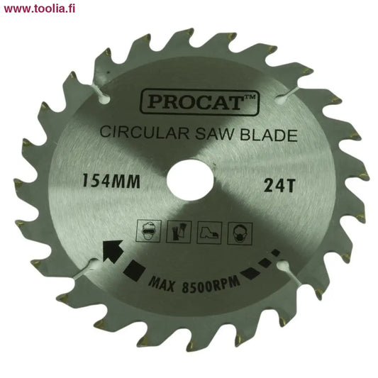 Pyörösahanterä Procat 154 x 24H  keskiö 20 mm prikat 16 ja 13 mm