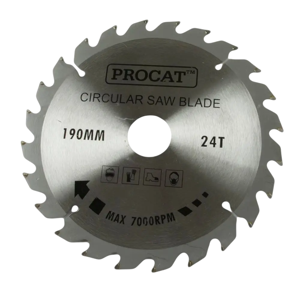 Pyörösahanterä procat 190 mm hopea 24 hampailla varustetut terät keskiö 30 mm prikka 16 mm