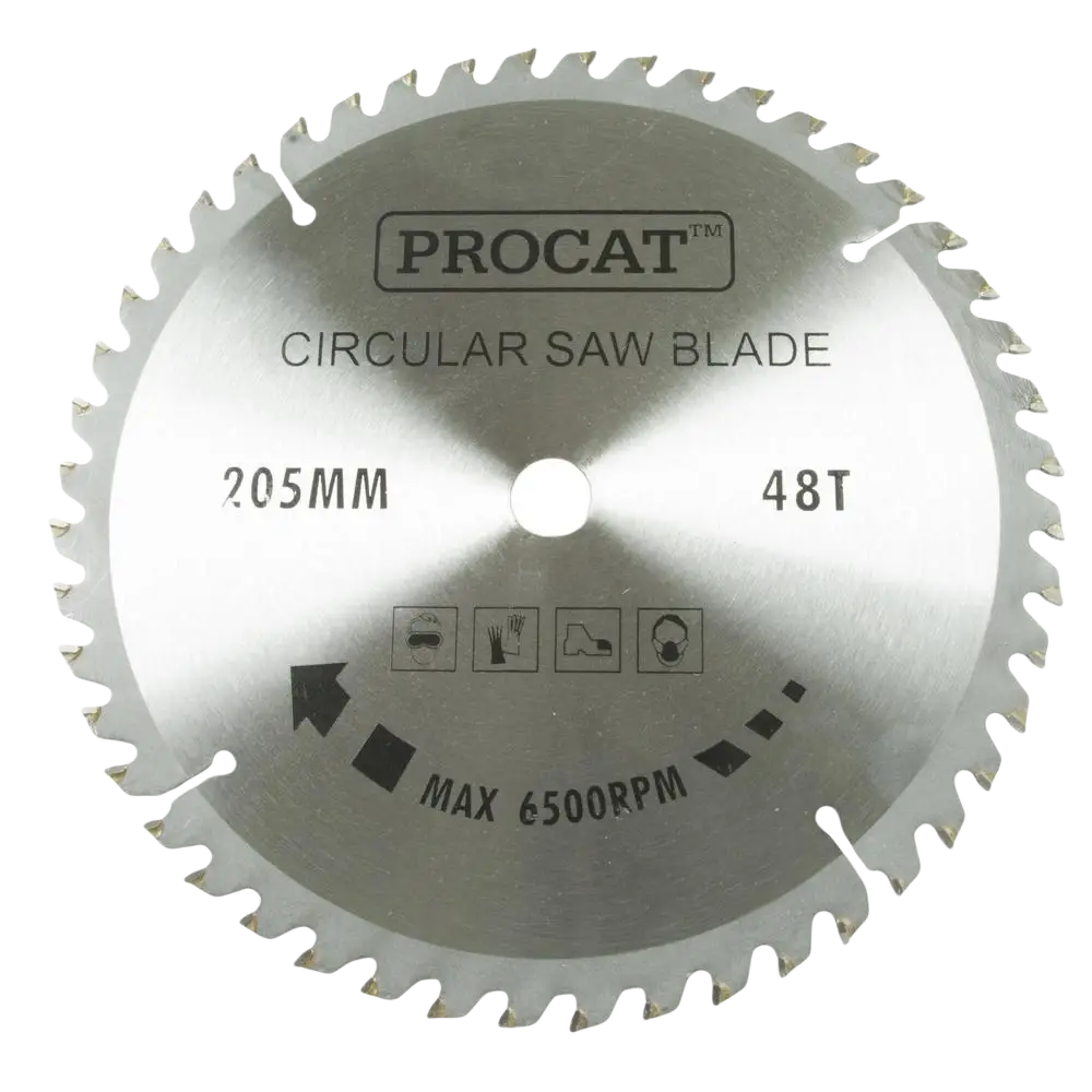 Procat pyörösahanterä 205 mm halkaisijalla hopeanvärisenä 48-hampailla varustettu terä keskiö 16 mm