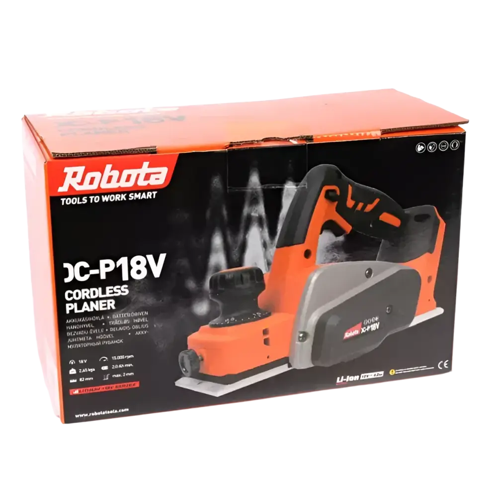Robota akkuhöylä dc-p 18v runko oranssi musta ergonominen akkuhöylä puun höyläämiseen höyläysleveys 82mm