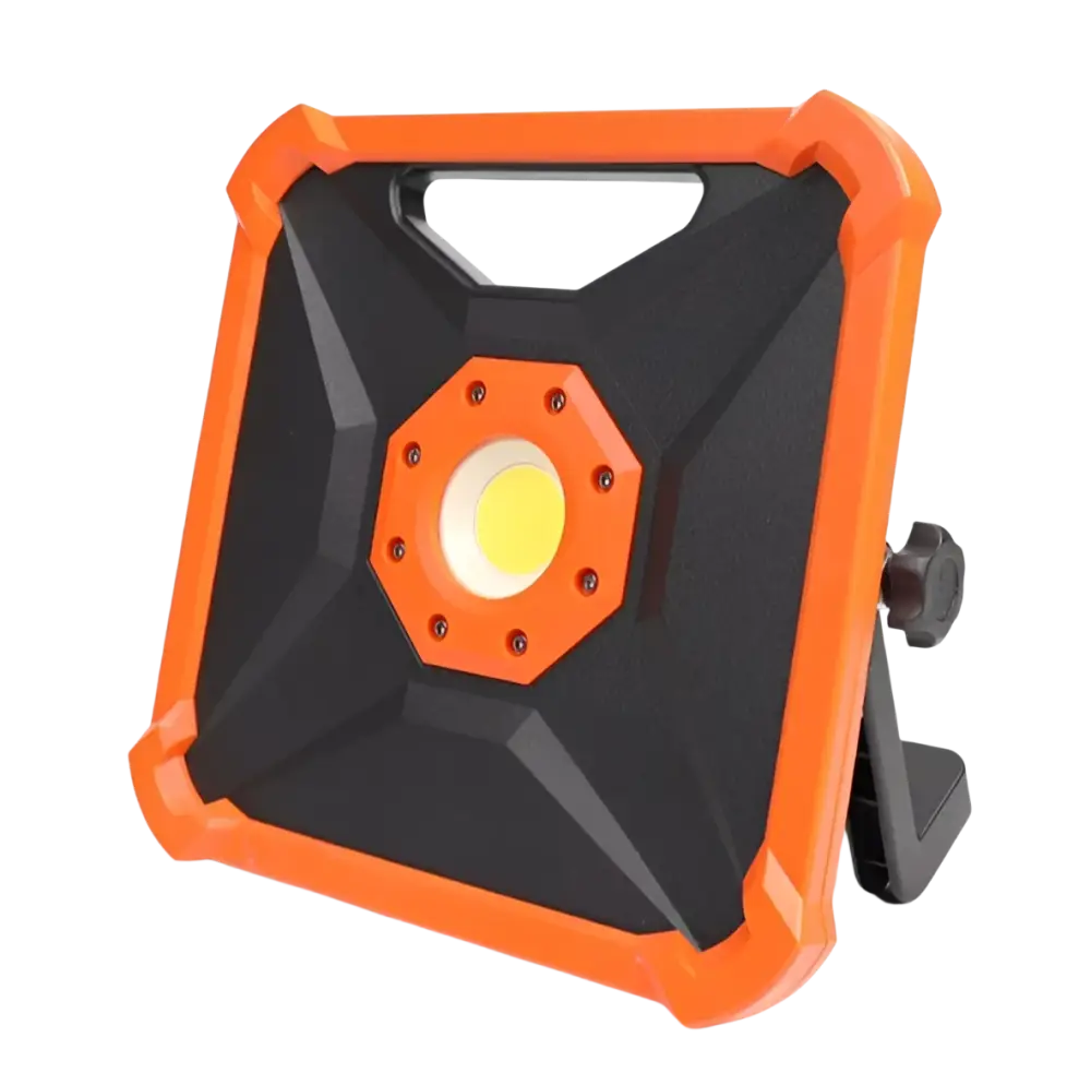 Robota akkukäyttöinen cob led työvalaisin oranssi ja musta kulutusta kestävä hexagonaalinen linssi 18v 2500lm