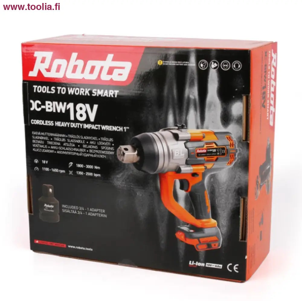 Robota Akkumutterinväännin 1’’ 3000Nm DC-BIW18V runko