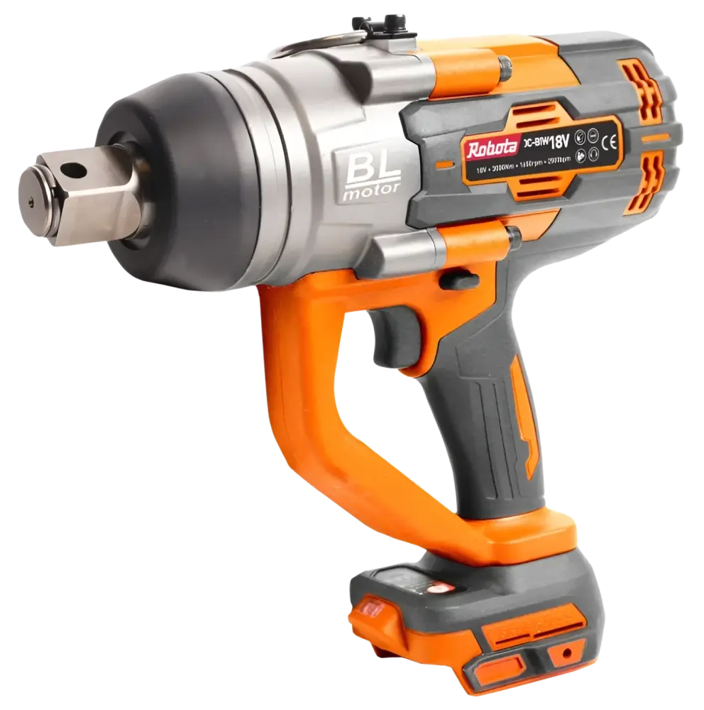 Robota dc-biw18v oranssi harmaa iskevä akkumutterinväännin metallisella hopealla kärkiosalla