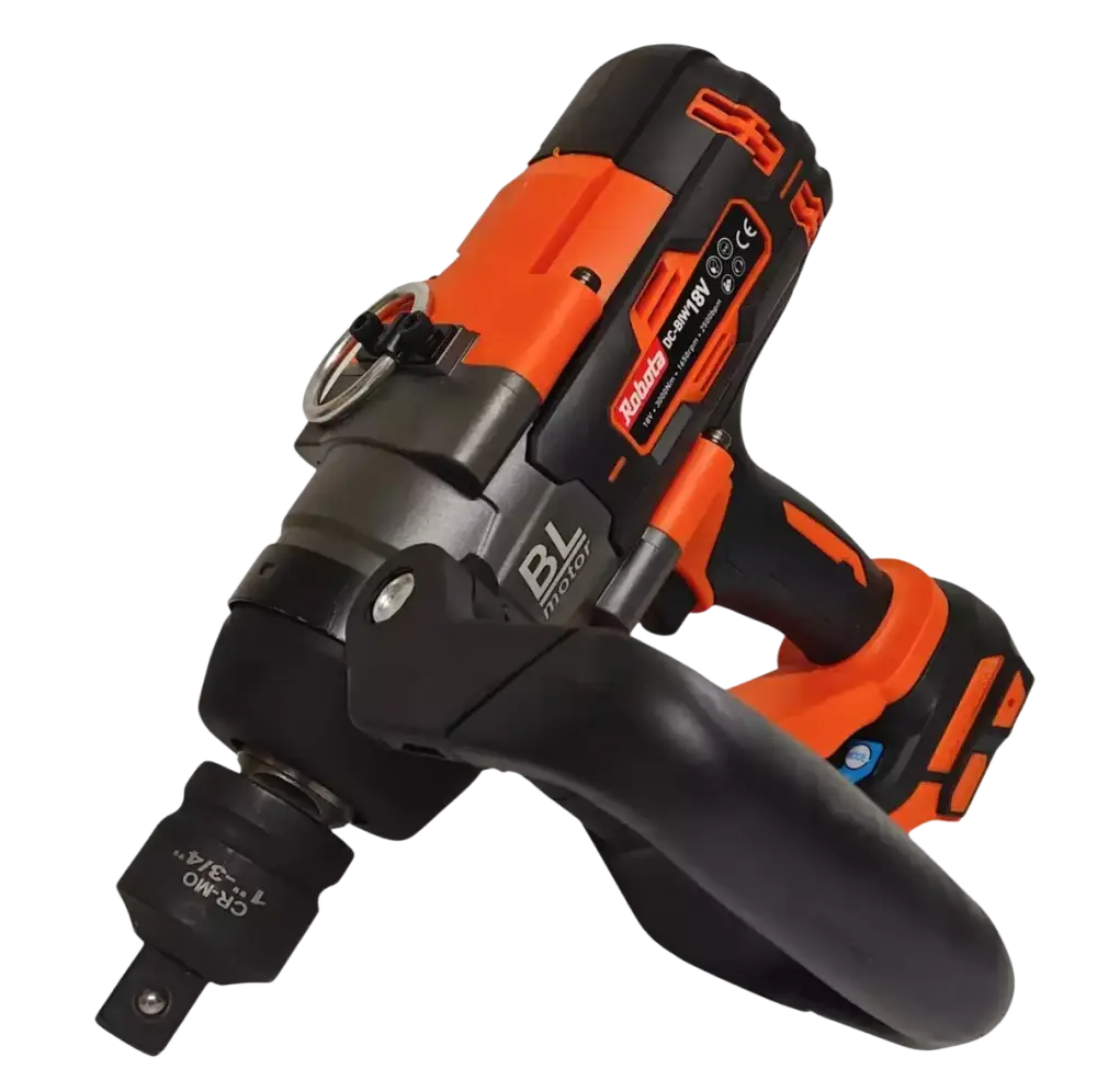 Robota dc-biw18v orange and black cordless iskevä akkumutterinväännin with textured grip and ergonomic design