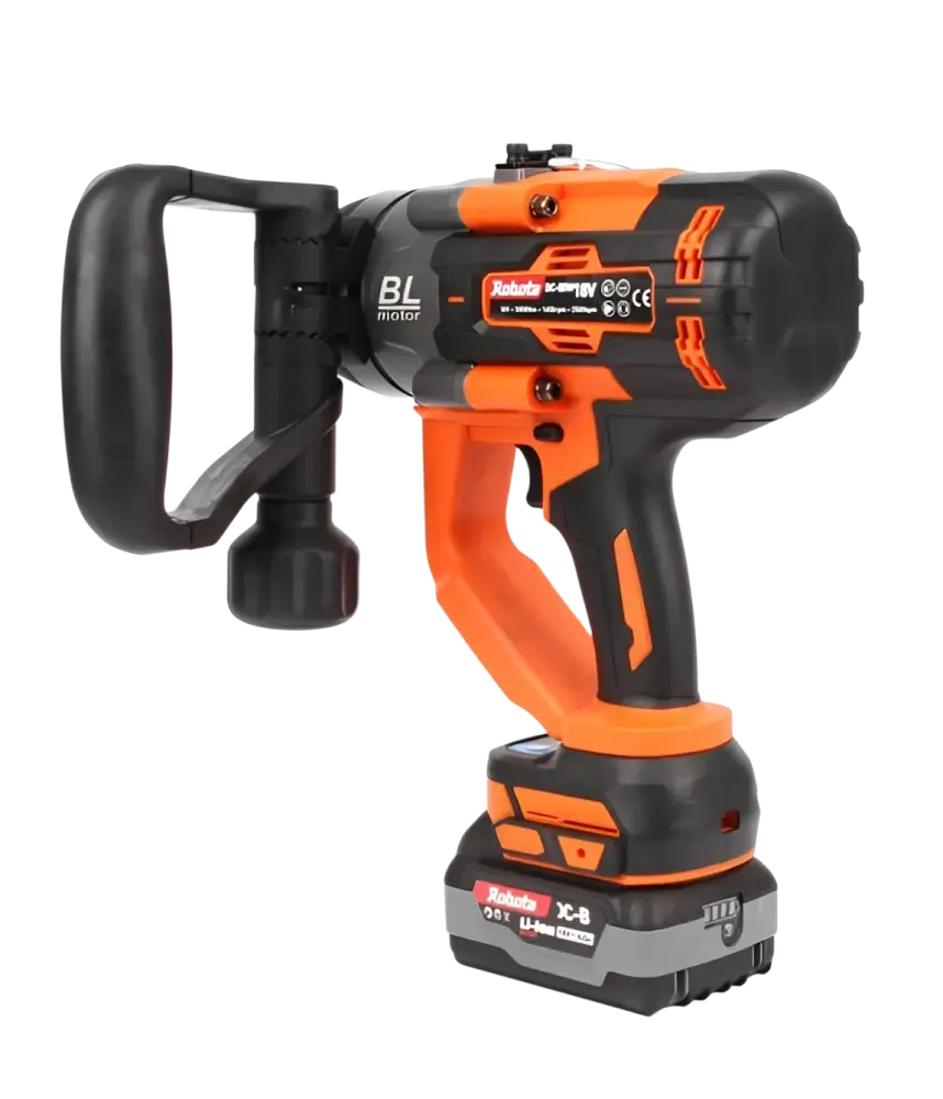 Orange ja musta raketa robota dc-biw18v iskevä akkumutterinväännin teksturoidulla kahvalla
