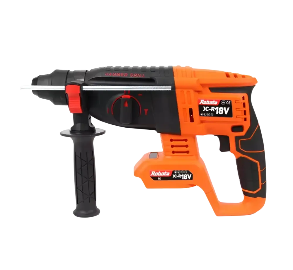 Robota akkuporavasara dc-r 18v runko oranssi musta langaton vasaraporakone teksturoidulla kahvalla