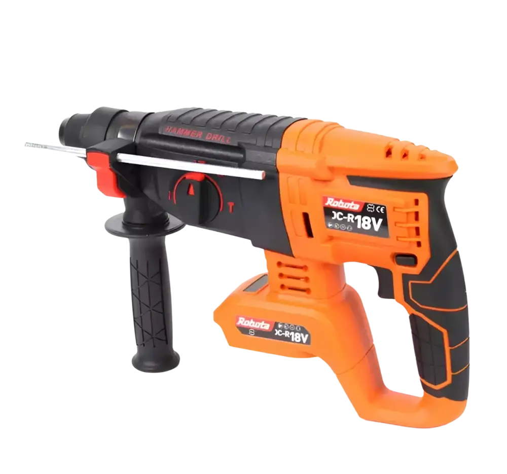 Robota akkuporavasara dc-r 18v runko oranssi musta akkukäyttöinen iskuvasara teksturoiduilla kahvoilla