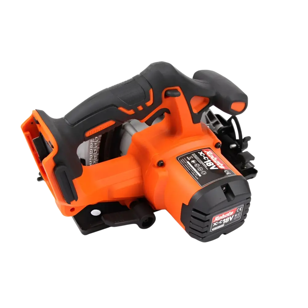 Robota akkukäsisirkkeli kobota xc-18v oranssi musta pyörösaha puutavaran ergonomisella kahvalla