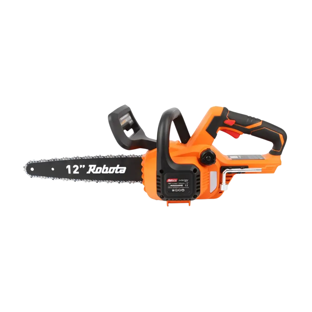 Robota dc-csa18v akkuketjusaha oranssi mustalla 12 tuuman terällä makita lxt 18v kilpailija