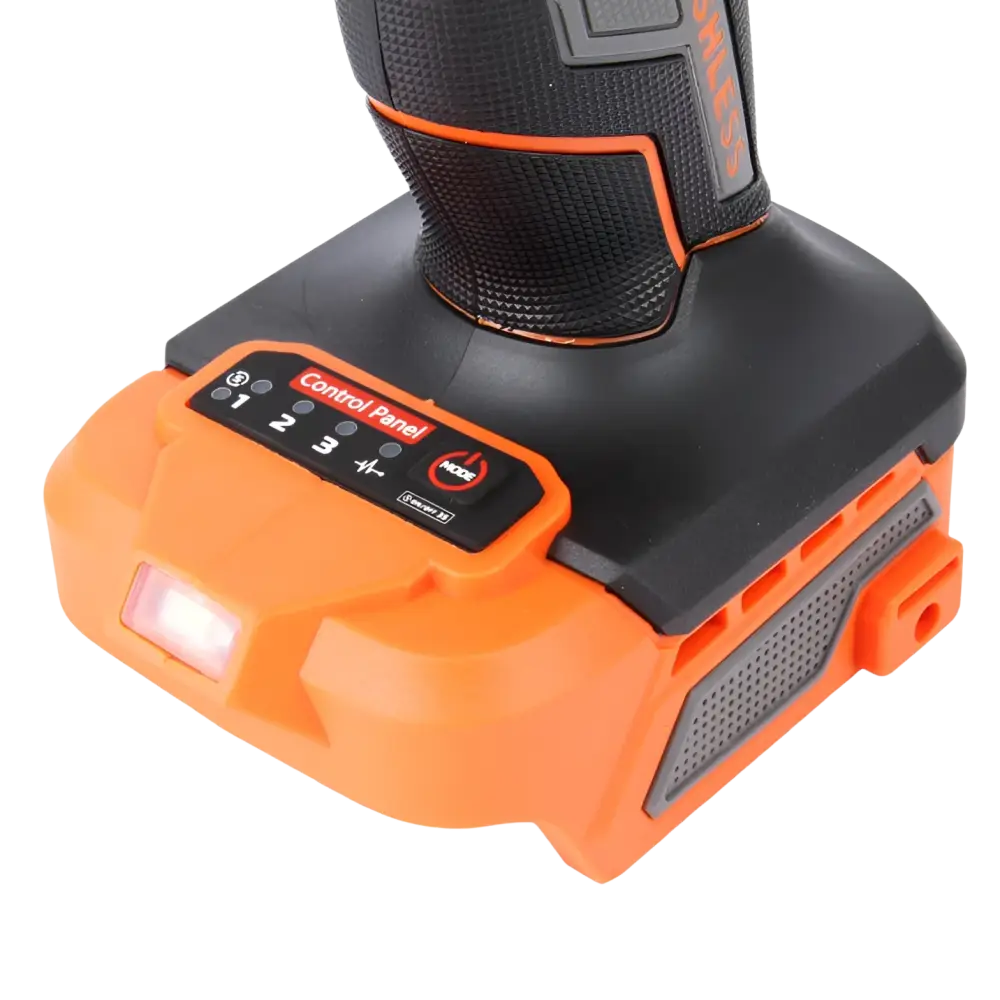 Robota dc-da18v akkuporakone oranssi musta teksturoitu kahva ja ohjauspaneeli suositeltu akun makita lxt 18v
