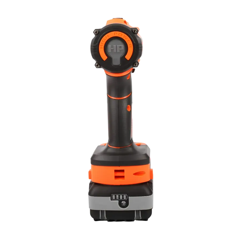 Robota dc-dt18v akkuporakone musta ja oranssi akkuporakone helpottaa terien vaihtoa näkyvällä hp-logolla