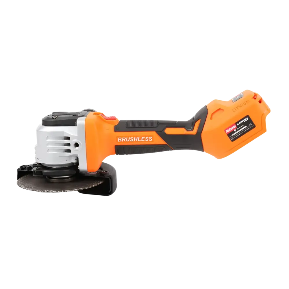Robota dc-dxw18v akkukulmahiomakone oranssi musta akkukäyttöinen harjaton metallin hiontaan tarkoitettu kulmahiomakone