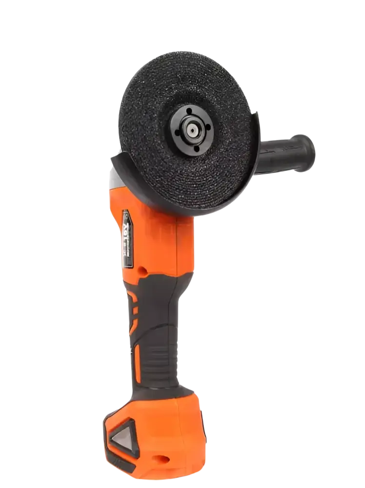 Oranssi ja musta robota dc-g 18v akkukulmahiomakone 125mm runko pyörösirkkalevyllä varustettuna