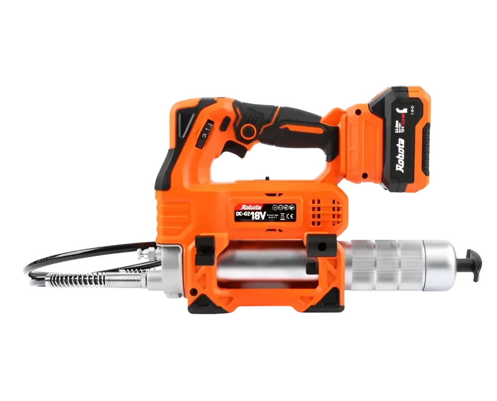 Robota dc-g218v akkurasvaprässi oranssi ja musta rungolla sekä hopeisella metallisella putkella