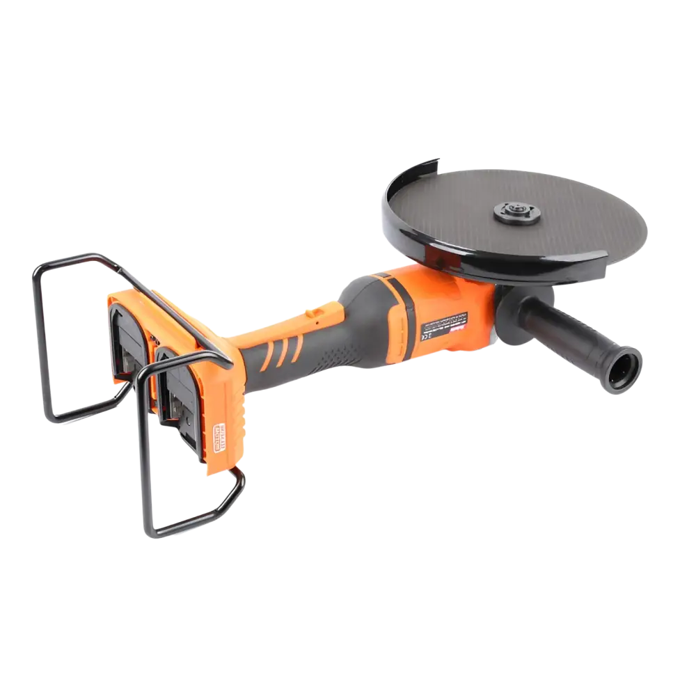 Robota dc-g36v akkukulmahiomakone 230mm orange ja musta johdoton kulmahiomakone suojakorpulla