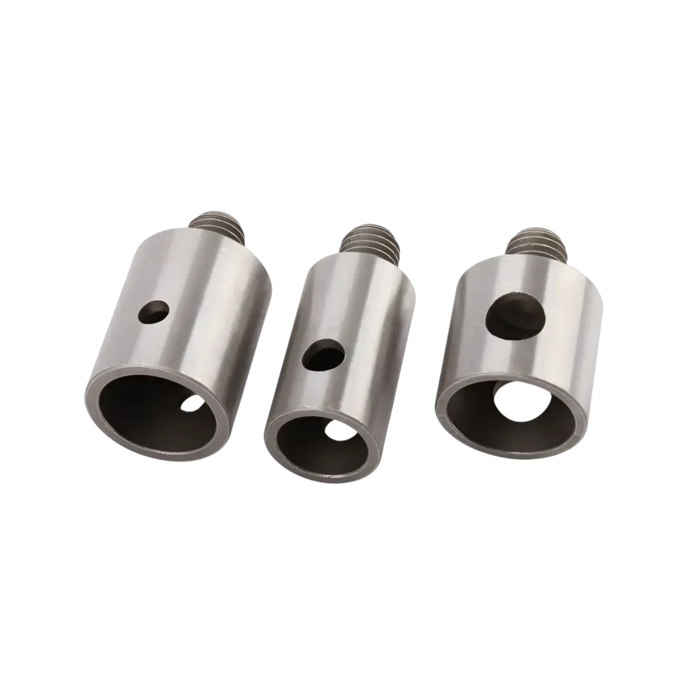 Kolme metallista, harjatulla hopeapinnoitteella varustettua robota dc-iq36v sähköväännintä jääkairaan adapteria tehdä kairaamisesta nopeaa