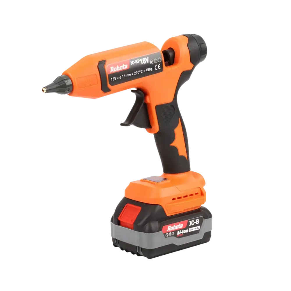 Robota dc-kp18v orange ja musta 18v akkukuumaliimapistooli litiumioniakulla