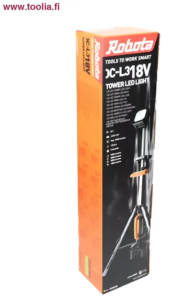 Robota DC-L318V kokoontaittuva työvalo, 120 LED, oranssi-musta pakkaus