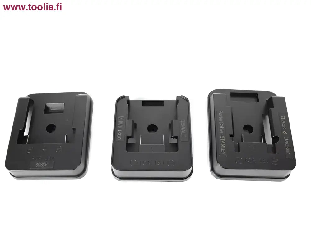 Kolme mustaa akkukannatinta Robota DC-L318V yhteensopiva useimpien työkaluihin