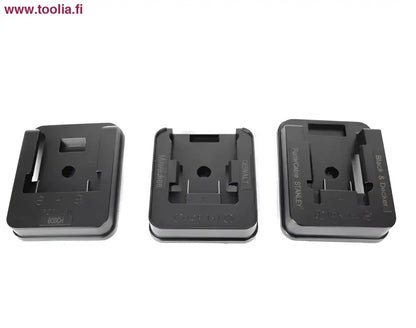 Kolme mustaa akkukannatinta Robota DC-L318V yhteensopiva useimpien työkaluihin