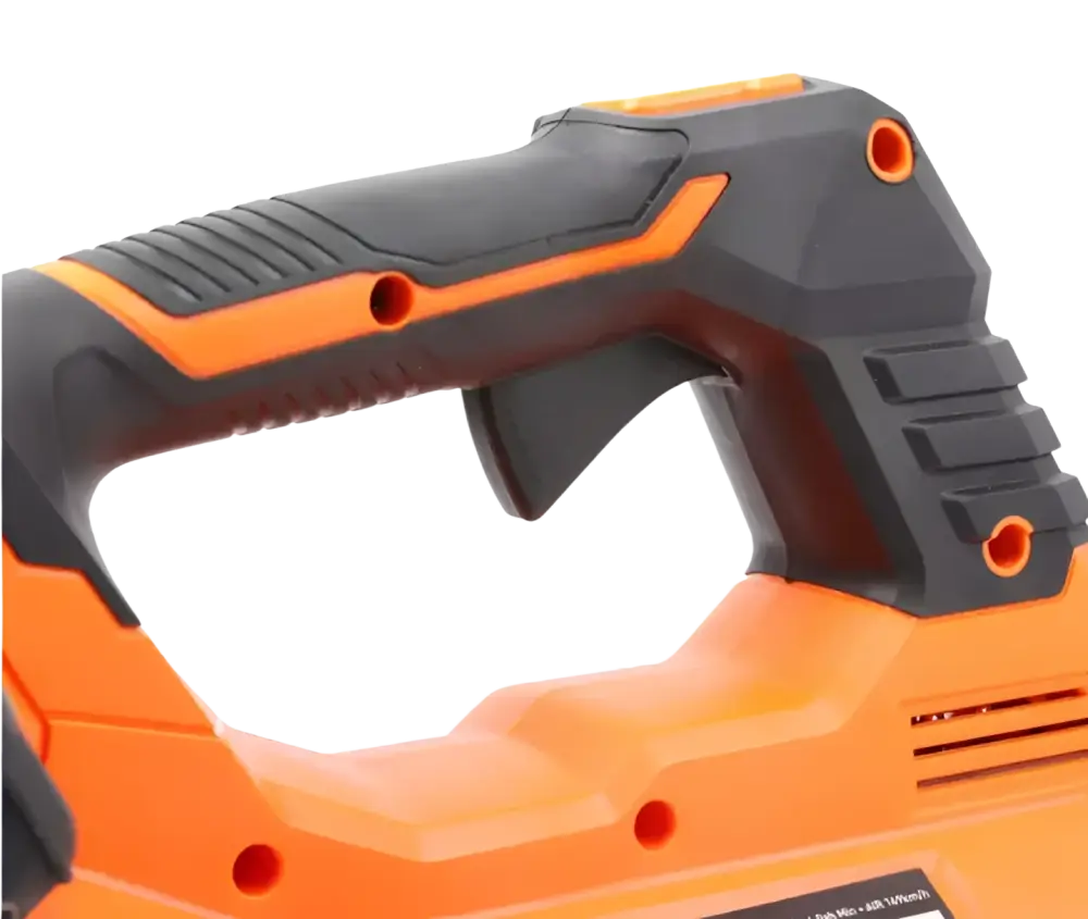 Robota dc-lb36v akkulehtipuhallin 36v runko oranssi ja musta muovinen kahva teksturoidulla otteella
