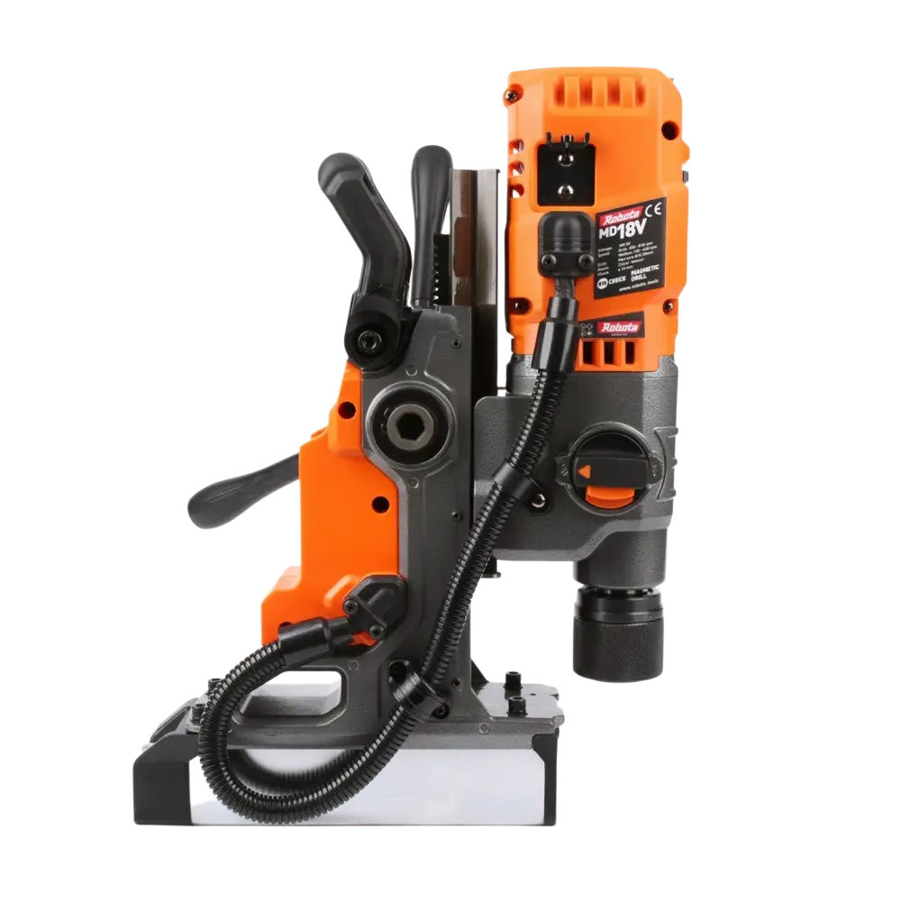 Oranssi ja musta robota dc-md18v akkukäyttöinen magneettiporakone vahvalla magneetin pitovoimalla