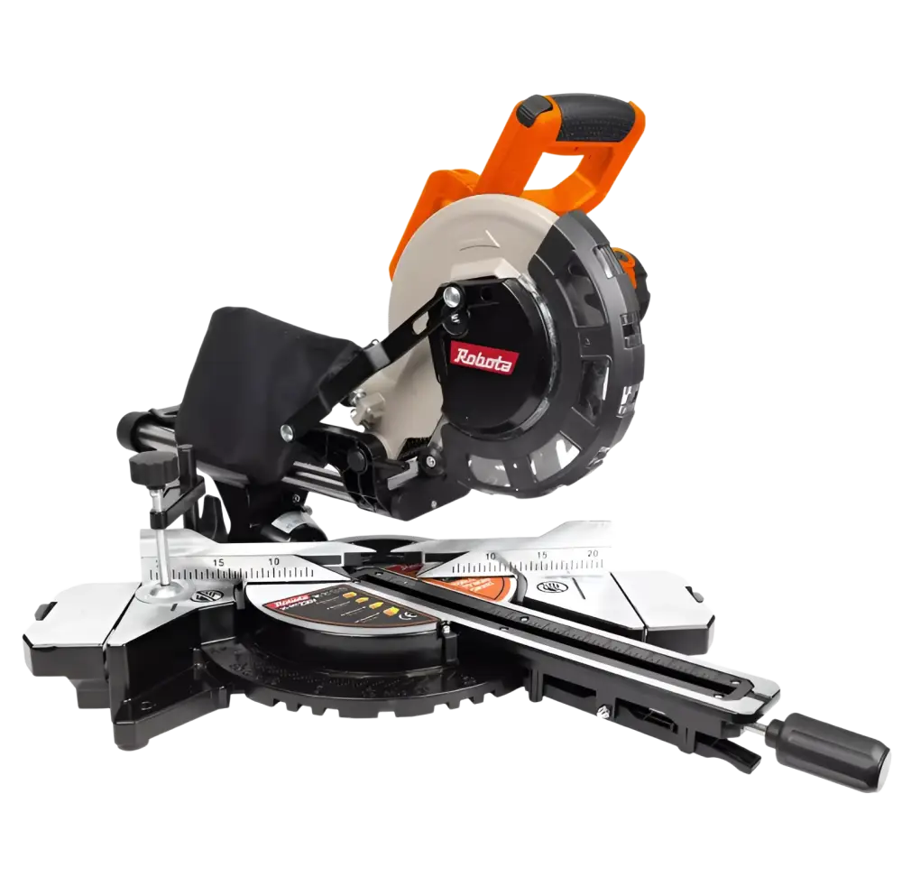 Robota dc-mt230v 230v liukujiirisirkkeli isolla musta ja oranssi sähköinen sirkkeli suojalevyllä varustettuna