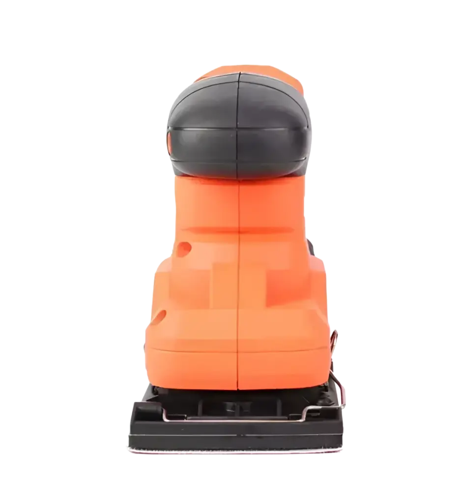 Robota dc-ob18v kevyt 18v epäkeskohiomakone oranssi ja musta akkukäyttöinen teksturoidulla kahvalla