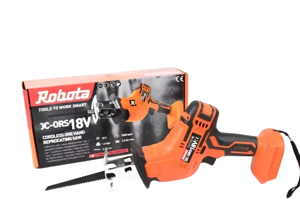 Oranssi ja musta robota dc-ors18v yhdenkäden akkupuukkosaha 18v runko sopii yleisimmät terät akun kanssa