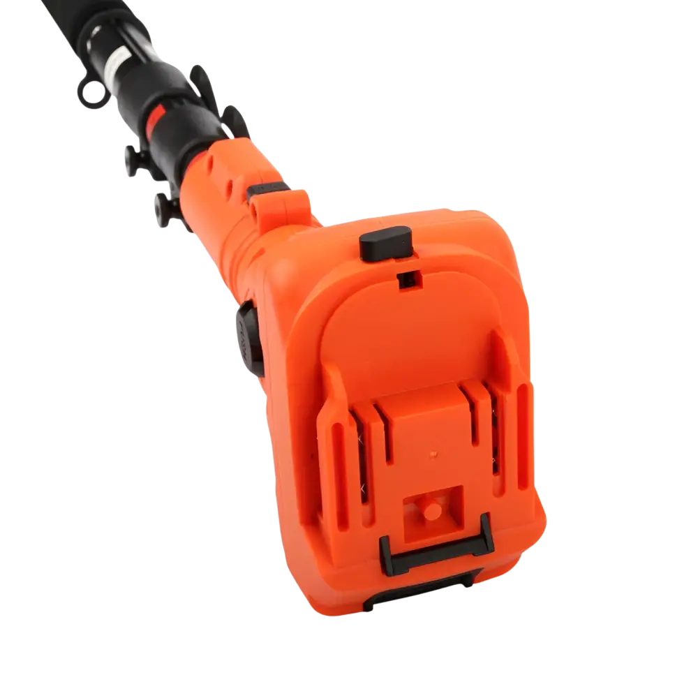 Orange ja musta jatkovarsi oksasaksille robota dc-ptr18v akkuoksasaksille 132-225 cm kestävällä muovikoteloilla kasvien varsien leikkuuseen