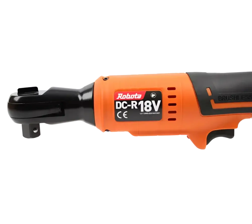 Robota dc-r18v 1/2 akkuräikkä runko oranssi musta harjattu metalli akkukäyttöinen räikkäväännin kovaan käyttöön makita akulla