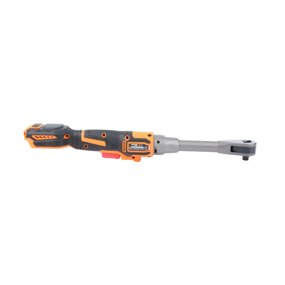 Robota dc-ra18v akkuräikkä ½” puolen tuuman vääntiöllä oranssi mustalla runkolla ja led-työvalolla helpottaa työskentelyä