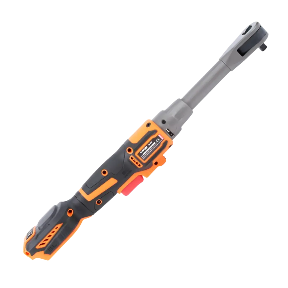 Orange ja musta robota dc-rb18v akkuräikkä 3/8” metallisella varrella led-työvalo helpottaa työskentelyä