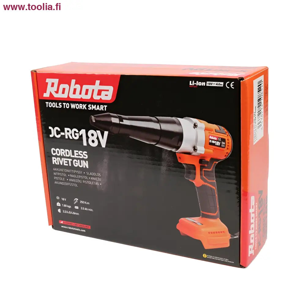 Robota JC-RG18V oranssi-musta langaton popniittipyssy runko, oletko tympääntynyt puristamaan niittejä pihdeillä?