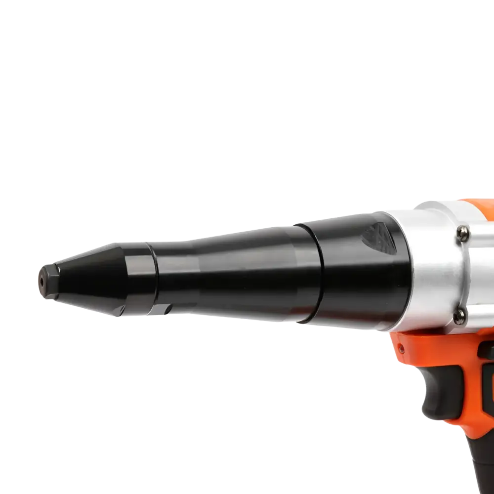 Robota dc-rg18v akkupopniittipyssy musta ja hopea runko oranssilla kahvalla pneumatiikkatyökalu