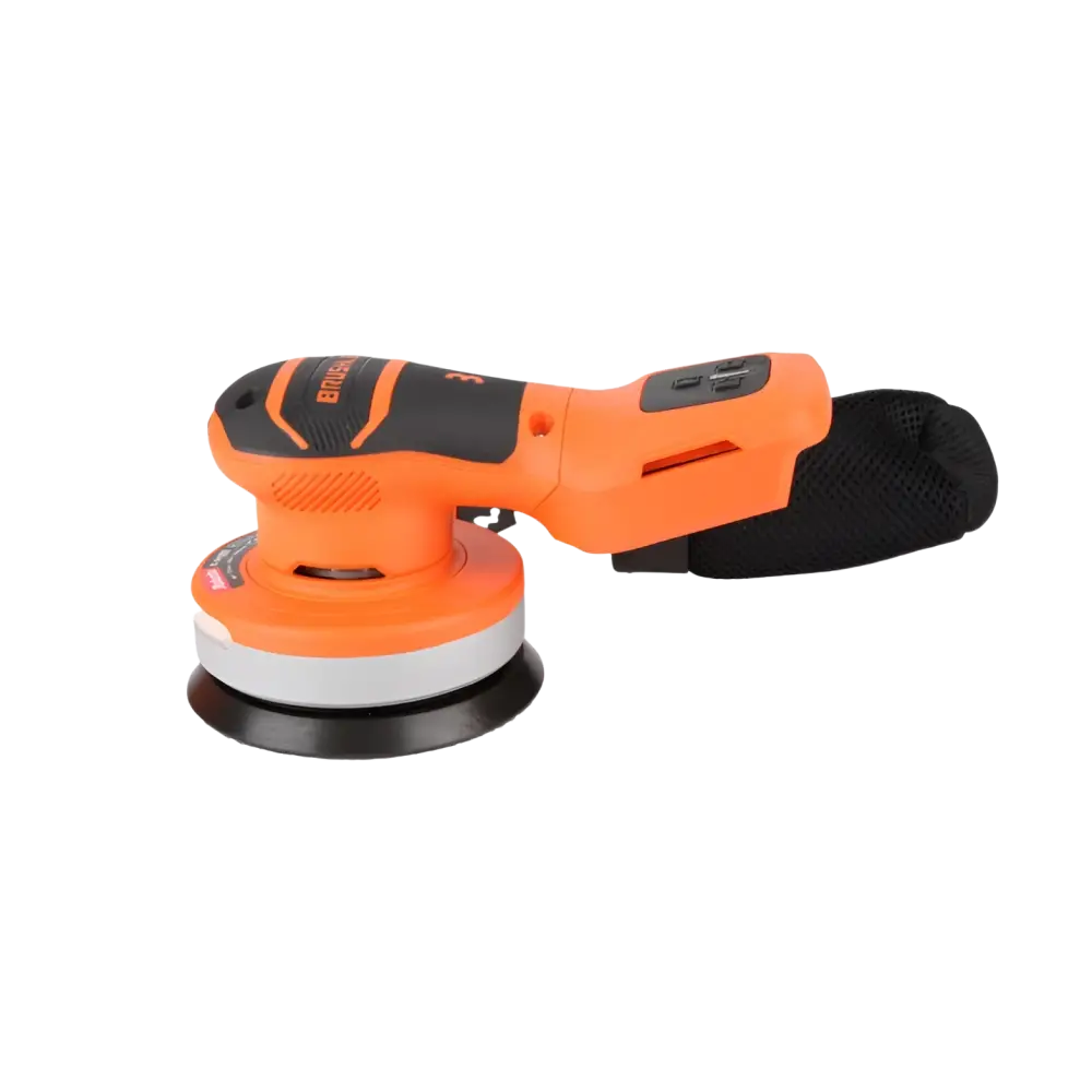 Orange ja musta langaton 125mm dc-sa18v runko orbital-hiomakone teksturoidulla kahvalla