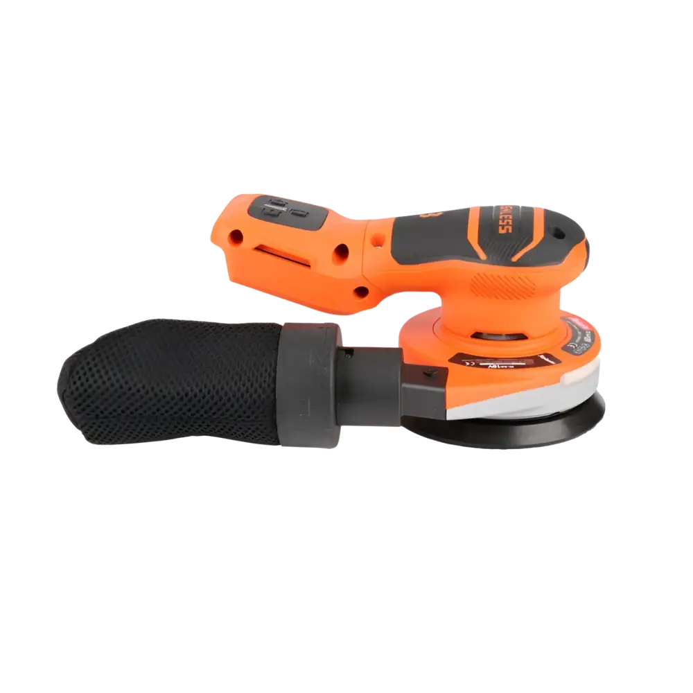 Oranssi ja musta robota 125mm dc-sa18v runko akkuepäkeskohiomakone verkkosuojatulla pölyputkella