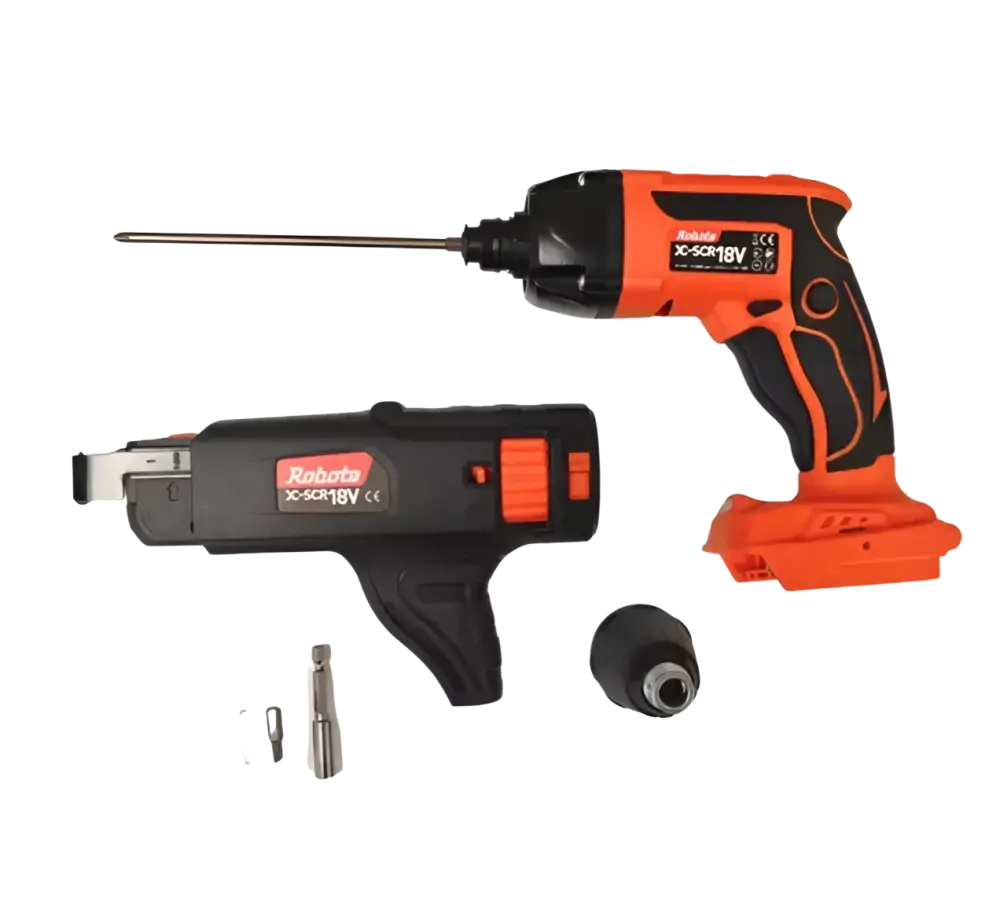 Oranssi ja musta dc-scr18v runko akku- ja ergonomisilla kahvoilla robota dc-scr18v akkunauharuuvinvääntimessä