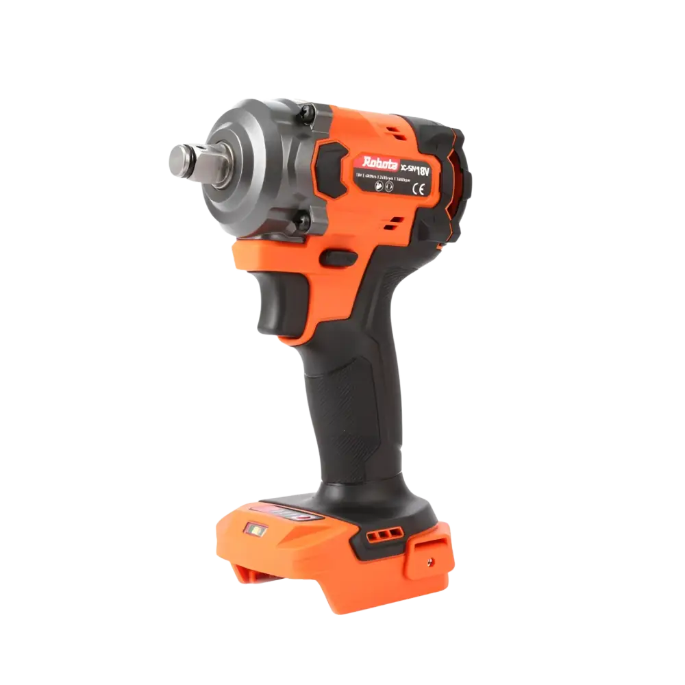 Robota dc-siv18v oranssi ja musta ½ iskevä mutterinväännin metallisella chukilla